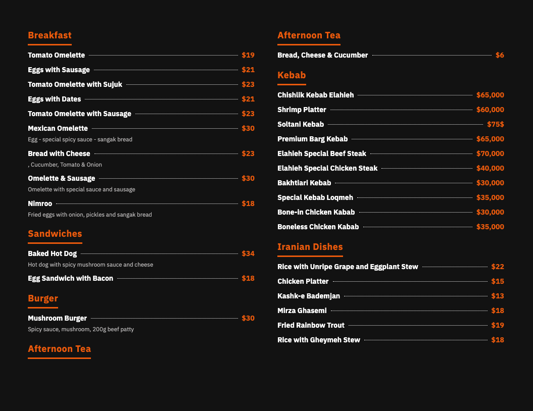 Print menu theme sample 3