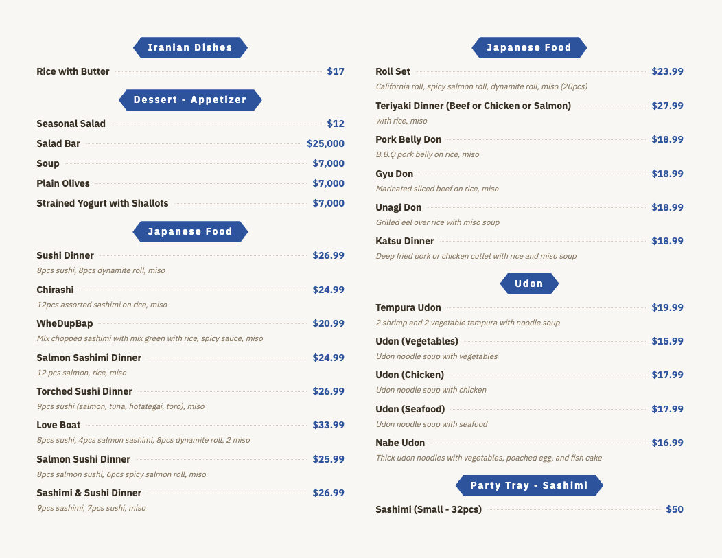 Print menu theme sample 5