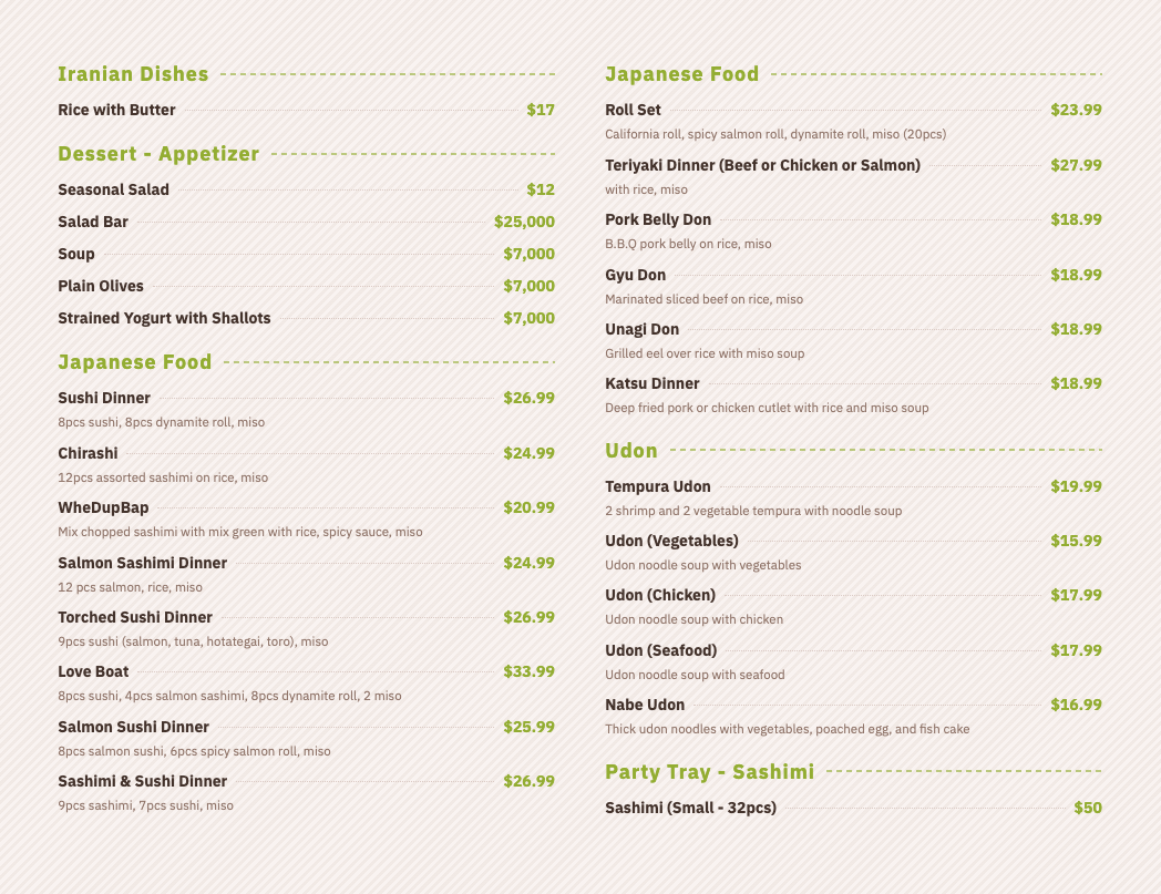 Print menu theme sample 6