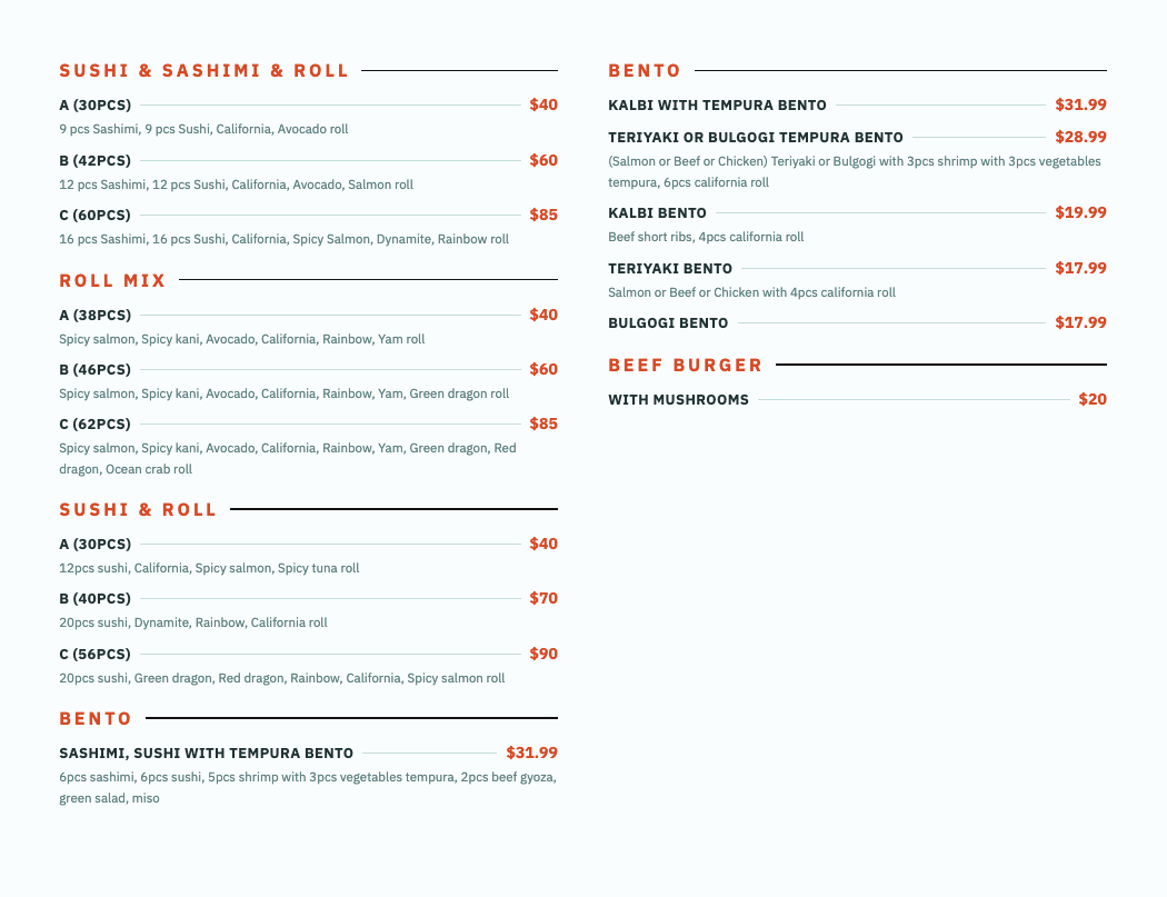 Print menu theme sample 7